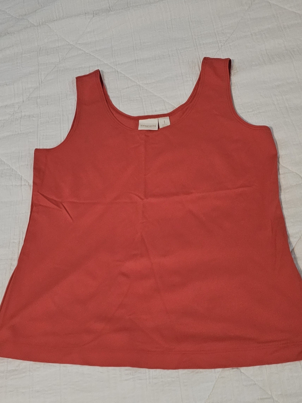 Chico's Coral Scoop Neck Tank Top